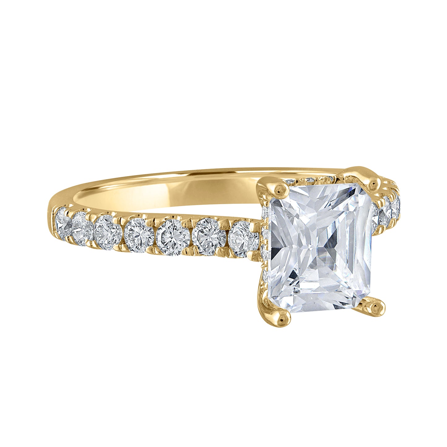 Semi-Mount Engagement Ring Emerald Cut With Under-Halo RS8355