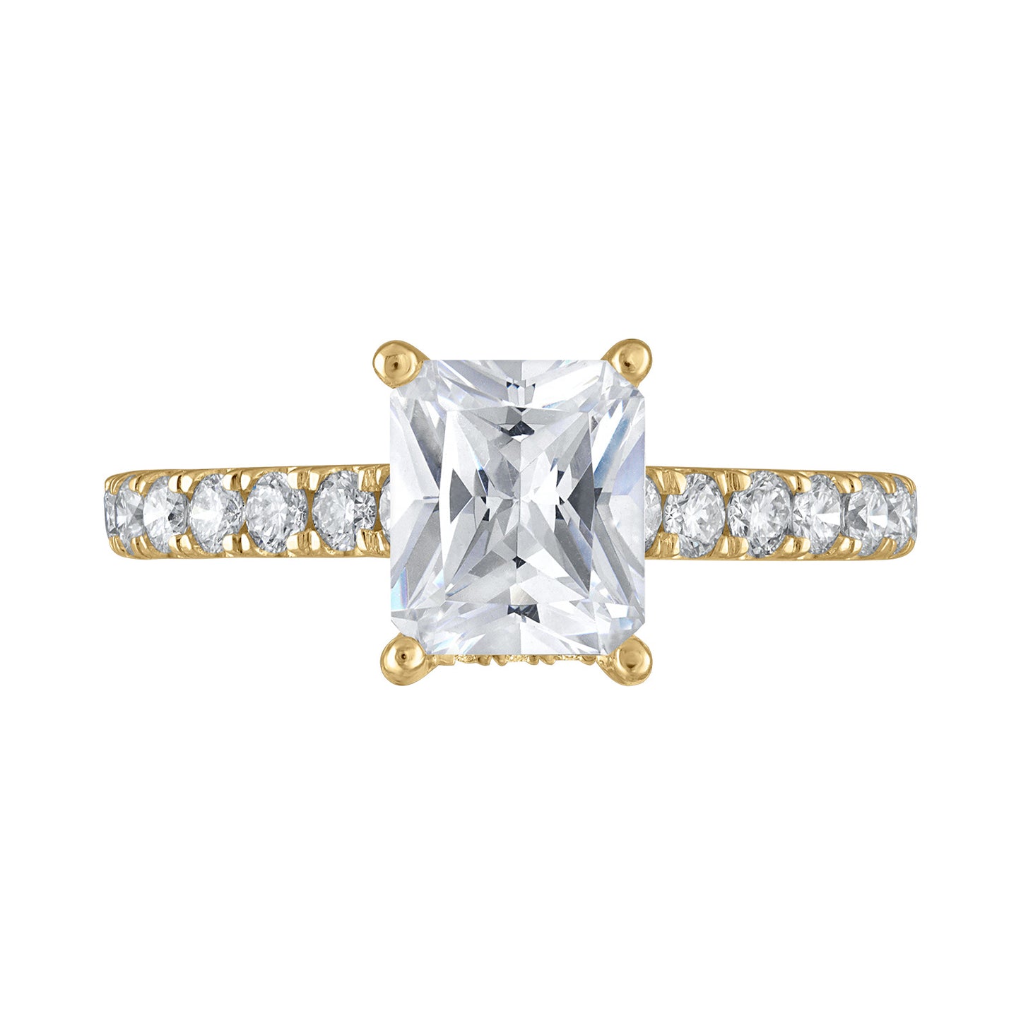 Semi-Mount Engagement Ring Emerald Cut With Under-Halo RS8355