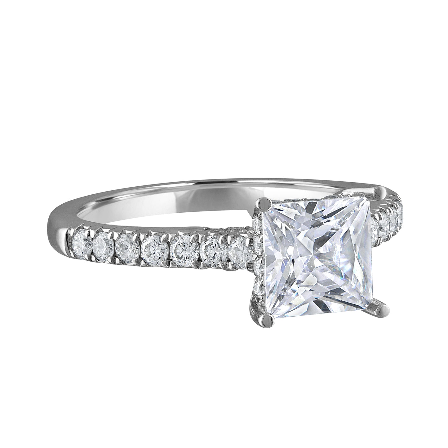 Semi-Mount Engagement Ring Princess Cut With Under-Halo RS8356