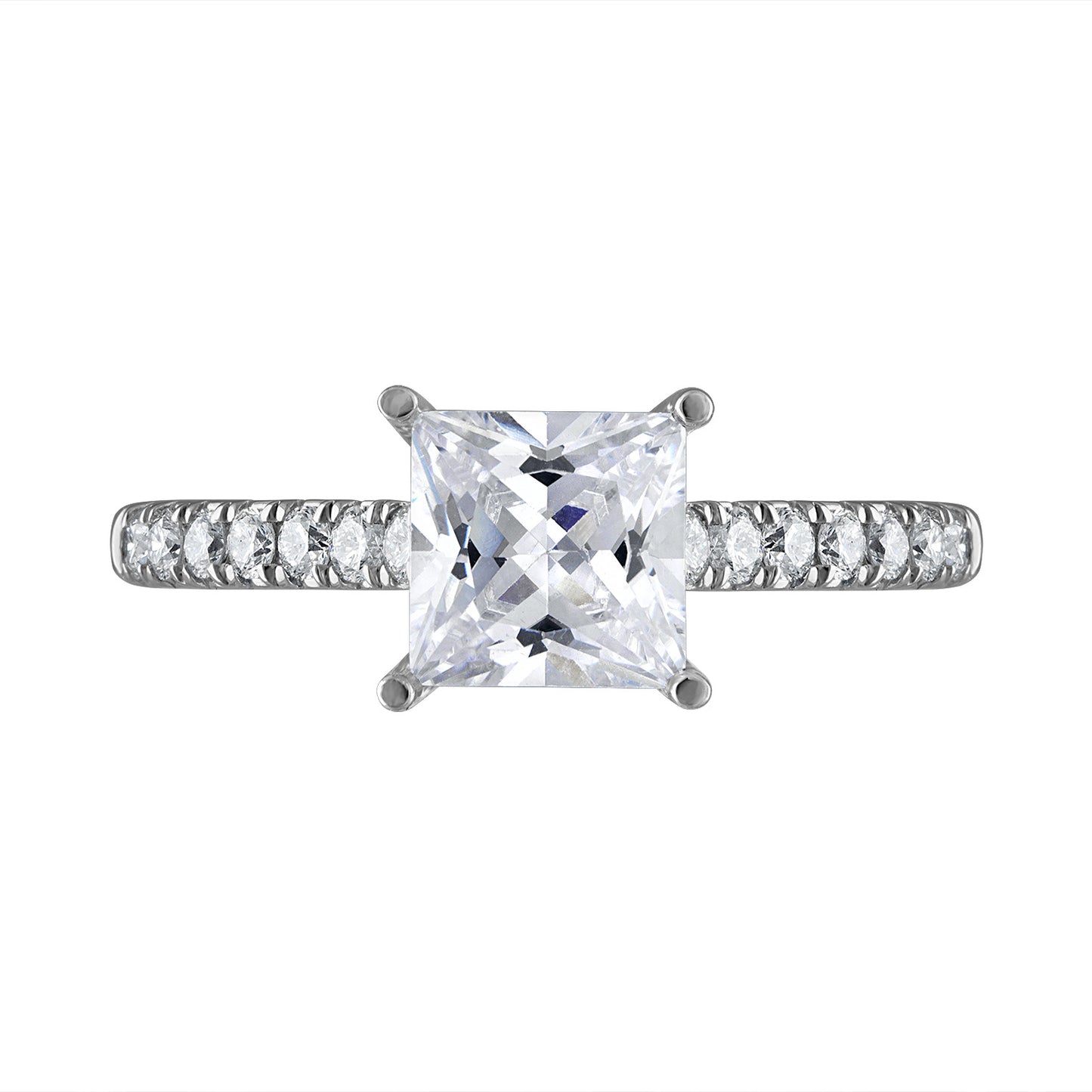 Semi-Mount Engagement Ring Princess Cut With Under-Halo RS8356