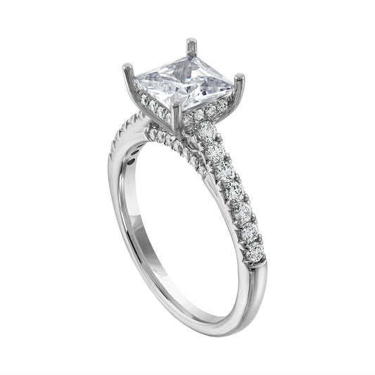 Semi-Mount Engagement Ring Princess Cut With Under-Halo RS8356