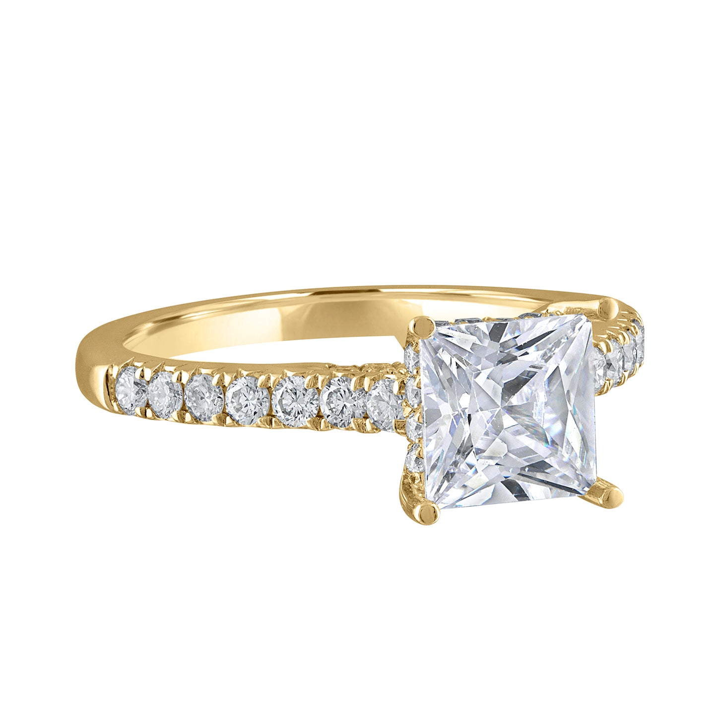 Semi-Mount Engagement Ring Princess Cut With Under-Halo RS8356