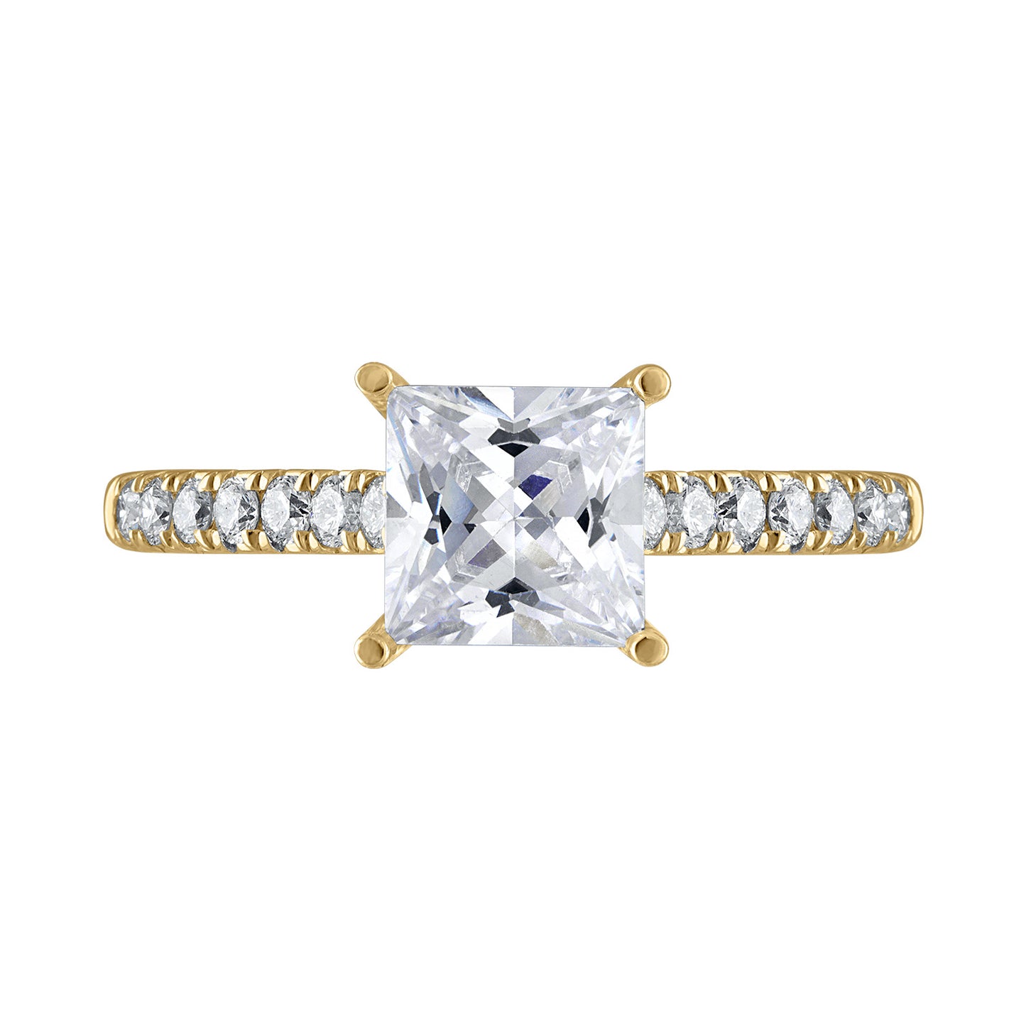 Semi-Mount Engagement Ring Princess Cut With Under-Halo RS8356