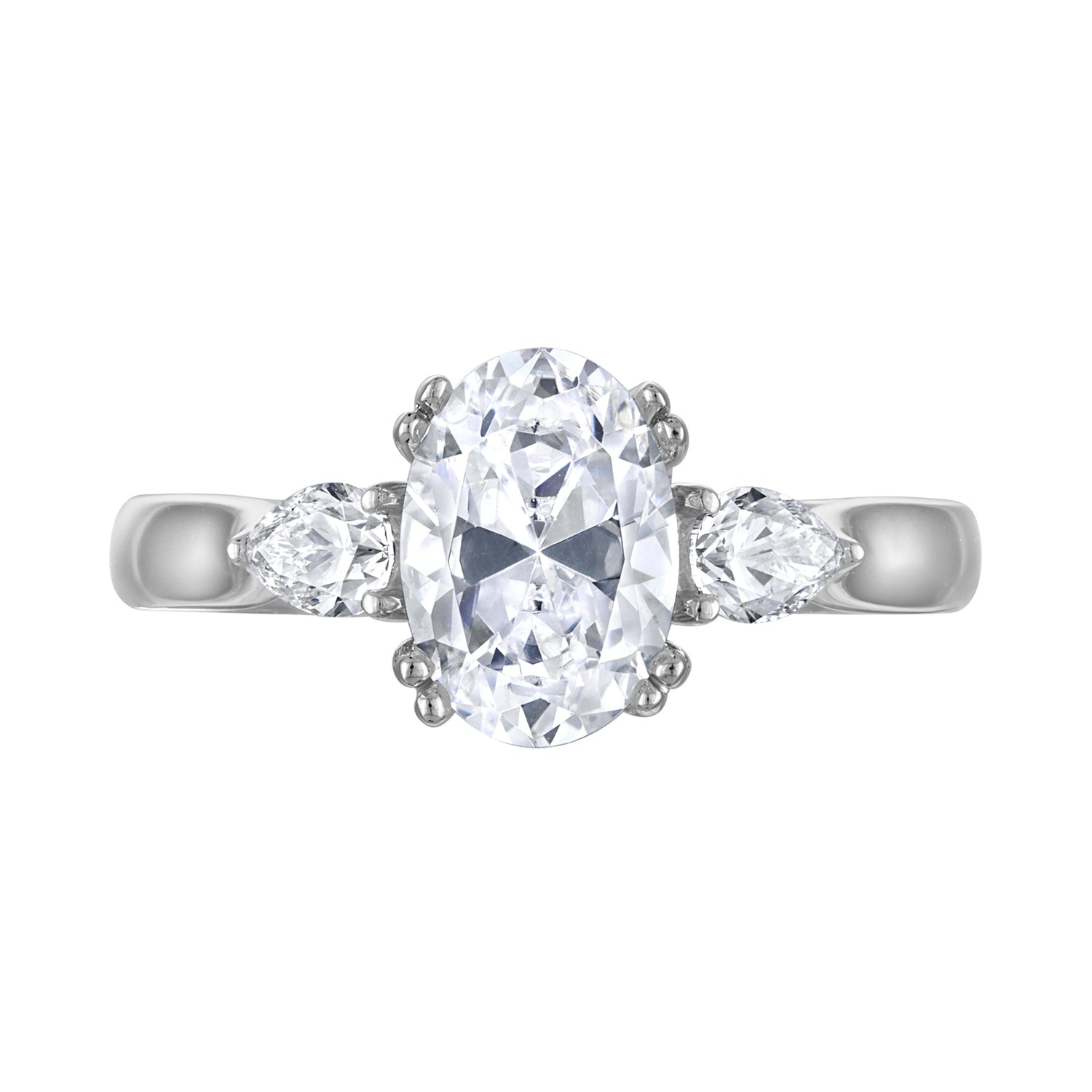 Vimco Color Semi-Mount Engagement Ring Three Stones RS8359 – Vimco Diamond Corp.