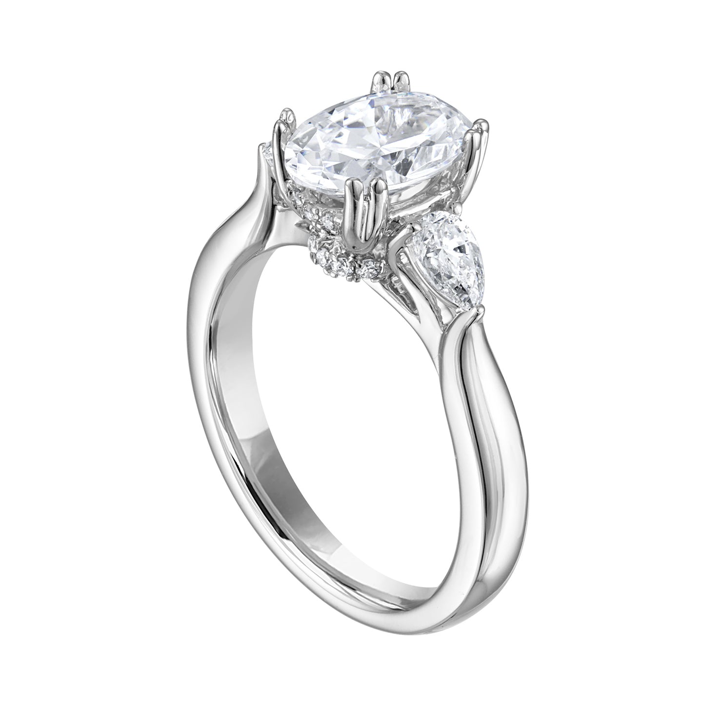 Semi-Mount Engagement Ring Three Stones RS8359